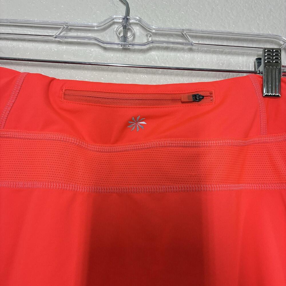 Athleta Skort Womens Large Orange Athletic Lined Pockets Zip Waist Tennis - Picture 11 of 13